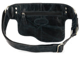 Adonis 2 Leather Waist Purse Fanny Pack - Black waist pack - Vicenzo Leather - Designer