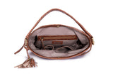 Cadence Snake Print Leather Bag-Brown Handbags - Vicenzo Leather - Designer