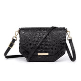 Faye Embossed Leather Handbag/ Crossbody bag: Black