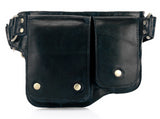 Adonis 2 Leather Waist Purse Fanny Pack - Black waist pack - Vicenzo Leather - Designer
