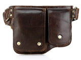 Adonis 2 Leather Waist Purse Fanny Pack - Brown