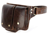 Adonis 2 Leather Waist Purse Fanny Pack - Brown waist pack - Vicenzo Leather - Designer