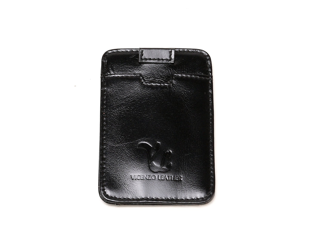 Dakota Credit Card Holder- Black Wallets - Vicenzo Leather - Designer
