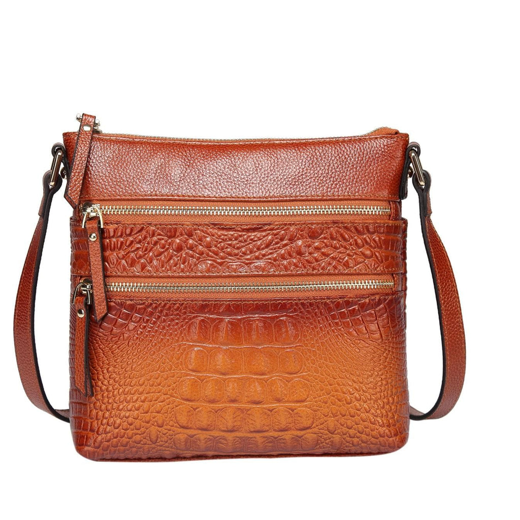 Crocodile Embossed Handbag, Fashion Leather Crossbody Bag, Women's