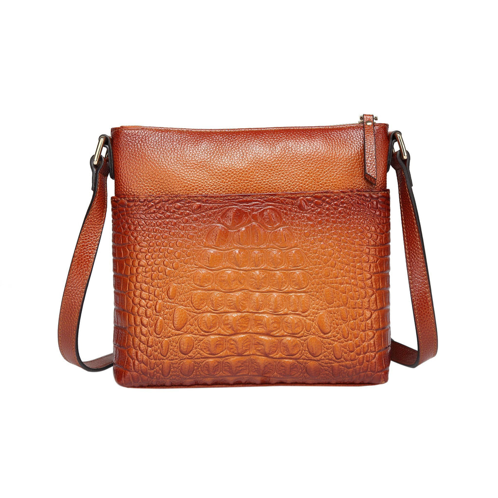 Tara Croc Embossed Leather Crossbody Bag crossbody bag - Vicenzo Leather - Designer