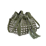 Jolyn Studded Bucket Crossbody - Green crossbody bag - Vicenzo Leather - Designer