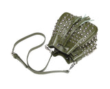 Jolyn Studded Bucket Crossbody - Green crossbody bag - Vicenzo Leather - Designer