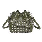 Jolyn Studded Bucket Crossbody - Green