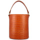 Olympia Croc Embossed Leather Cylinder Handbag Handbags - Vicenzo Leather - Designer