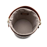 Olympia Croc Embossed Leather Cylinder Handbag Handbags - Vicenzo Leather - Designer