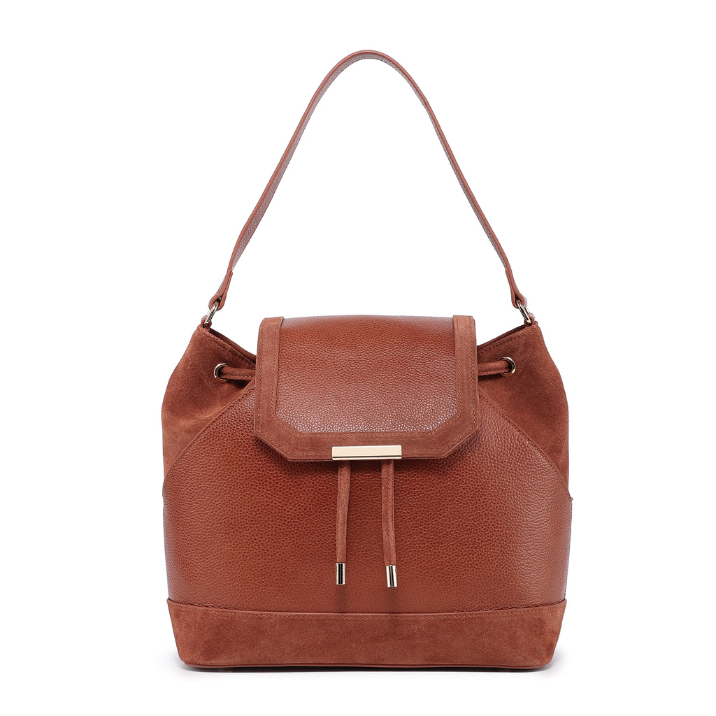 Morimi Leather  Handbag Bucket/Backpack Brown