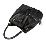 Zurie Leather Fringe Bucket Bag Handbags - Vicenzo Leather - Designer
