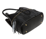 Zurie Leather Fringe Bucket Bag Handbags - Vicenzo Leather - Designer