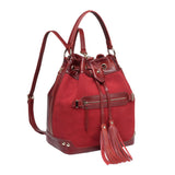 Sonia Suede Leather Bucket bag/ Backpack Backpack - Vicenzo Leather - Designer