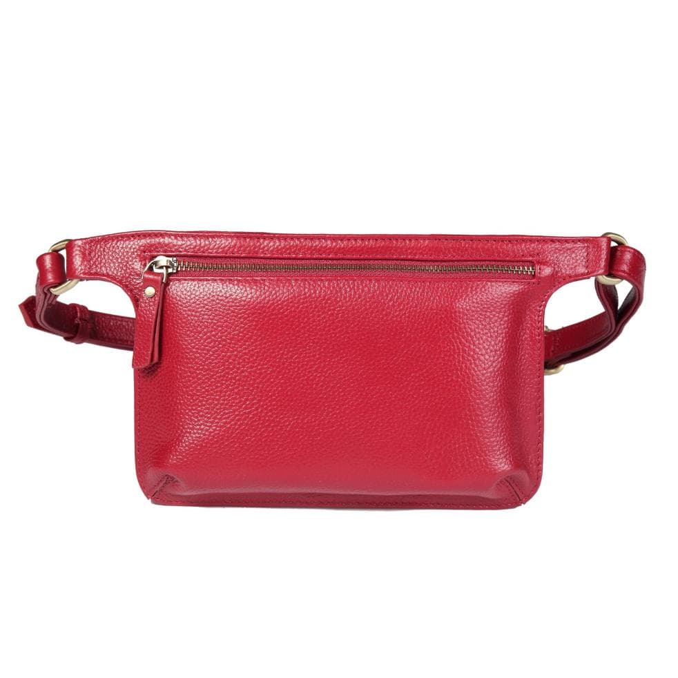 Arlette Leather Waist bag / Belt Bag- RED - Vintage