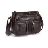 Zinnia Leather Crossbody -Dark Brown Handbags - Vicenzo Leather - Designer