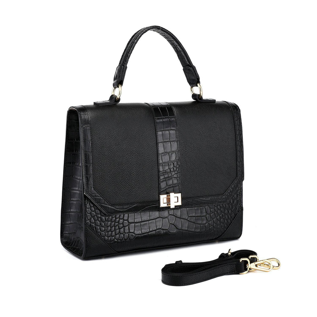 Heather Satchel Leather Handbag Handbags - Vicenzo Leather - Designer