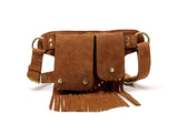 Floretta Suede Leather Fringe Waistpack waist pack - Vicenzo Leather - Designer