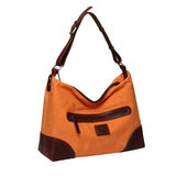 Chiara Waxed Canvas Leather Shoulder Handbag Handbags - Vicenzo Leather - Designer