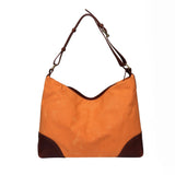 Chiara Waxed Canvas Leather Shoulder Handbag Handbags - Vicenzo Leather - Designer