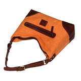 Chiara Waxed Canvas Leather Shoulder Handbag Handbags - Vicenzo Leather - Designer