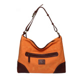 Chiara Waxed Canvas Leather Shoulder Handbag Handbags - Vicenzo Leather - Designer
