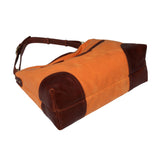 Chiara Waxed Canvas Leather Shoulder Handbag Handbags - Vicenzo Leather - Designer