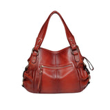 Irene Leather Shoulder Handbag - Brown Handbags - Vicenzo Leather - Designer