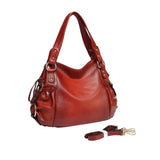 Irene Leather Shoulder Handbag - Brown Handbags - Vicenzo Leather - Designer