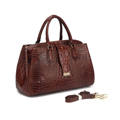 Olivia Croc Embossed Leather handbag Handbags - Vicenzo Leather - Designer