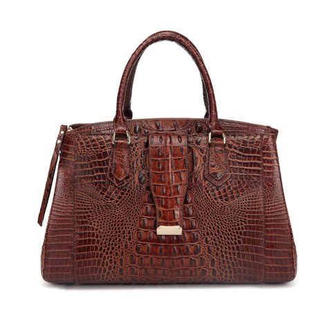 Olivia Croc Embossed Leather handbag Handbags - Vicenzo Leather - Designer