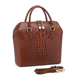 Grace Croc Embossed Leather Handbag Handbags - Vicenzo Leather - Designer