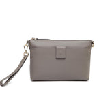 Lena  Leather Crossbody Bag - Grey crossbody bag - Vicenzo Leather - Designer