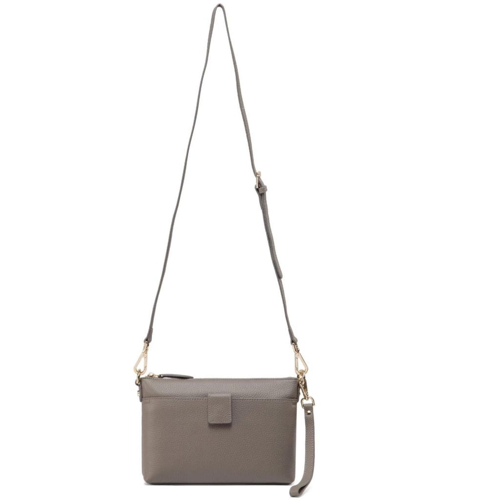 Lena  Leather Crossbody Bag - Grey crossbody bag - Vicenzo Leather - Designer