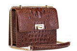 Tauren Croc Embossed Leather Crossbody Bag crossbody bag - Vicenzo Leather - Designer