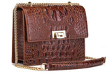 Tauren Croc Embossed Leather Crossbody Bag crossbody bag - Vicenzo Leather - Designer