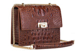 Tauren Croc Embossed Leather Crossbody Bag crossbody bag - Vicenzo Leather - Designer