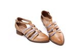 Clara Flat Heel Leather Sandals Women Shoes - Vicenzo Leather - Designer