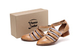 Clara Flat Heel Leather Sandals Women Shoes - Vicenzo Leather - Designer