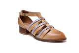 Clara Flat Heel Leather Sandals Women Shoes - Vicenzo Leather - Designer