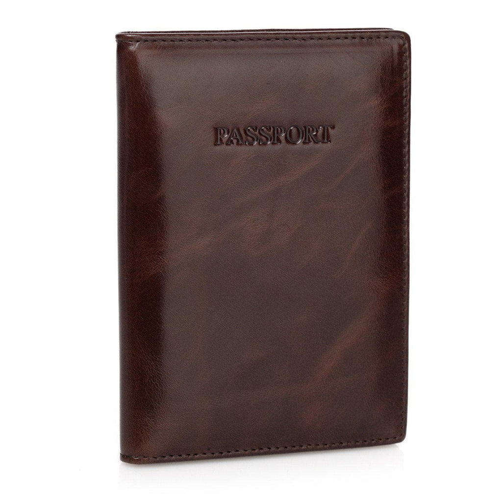 Venice Distressed Leather Passport Wallet Holder - Brown - Monogram Passport Wallets - Vicenzo Leather - Designer