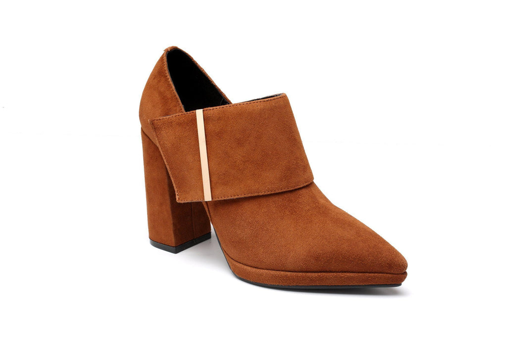 Tonia Suede Leather Bootie Women Shoes - Vicenzo Leather - Designer