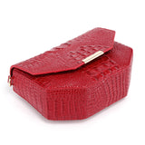 Faye Embossed Leather Handbag/ Crossbody bag: Red