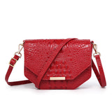 Faye Embossed Leather Handbag/ Crossbody bag: Red