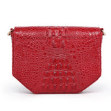 Faye Embossed Leather Handbag/ Crossbody bag: Red
