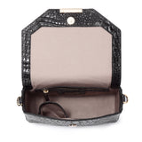 Faye Embossed Leather Handbag/ Crossbody bag: Black