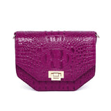 Alessia Croc Embossed Leather Handbag/ Crossbody bag: Blue