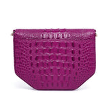 Alessia Croc Embossed Leather Handbag/ Crossbody bag: Blue