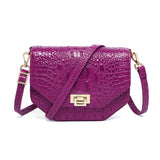 Alessia Croc Embossed Leather Handbag/ Crossbody bag: Magenta