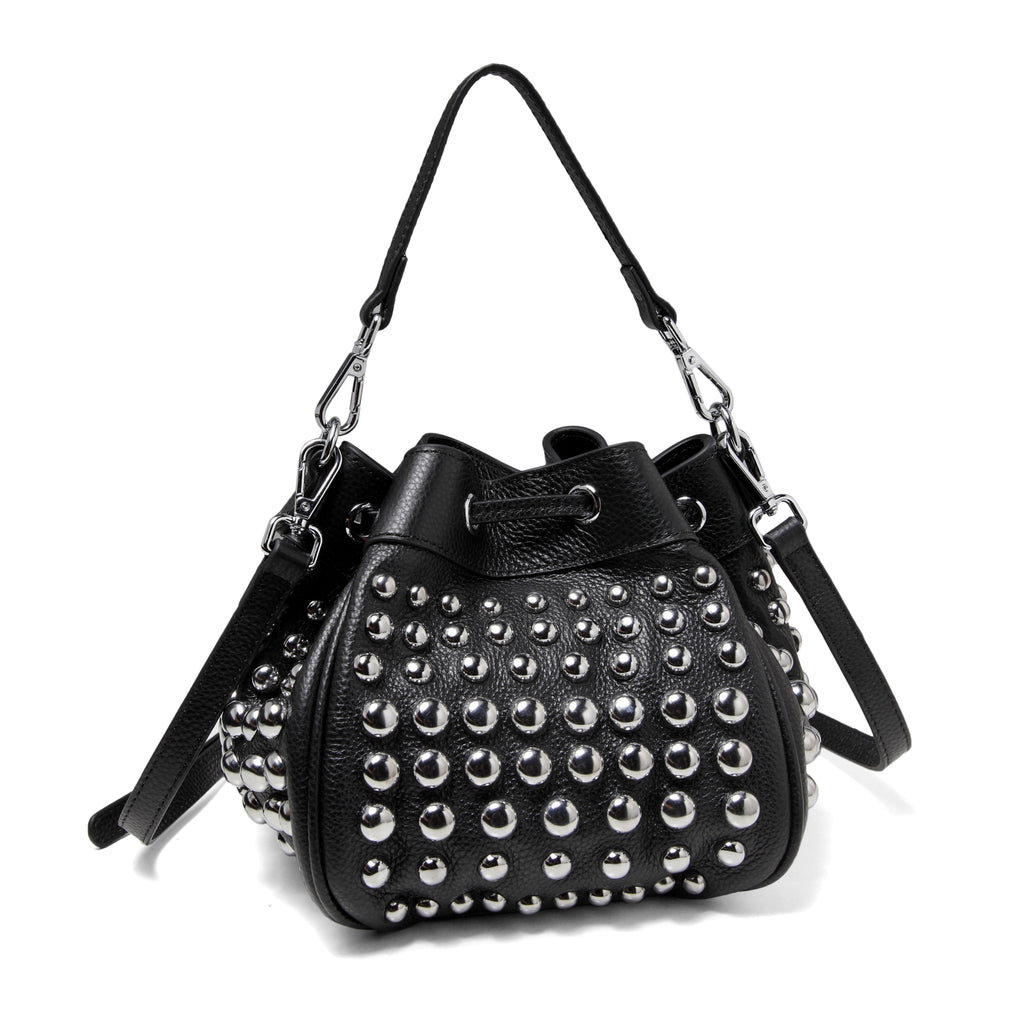 Double Pouch Studded Shoulder Bag